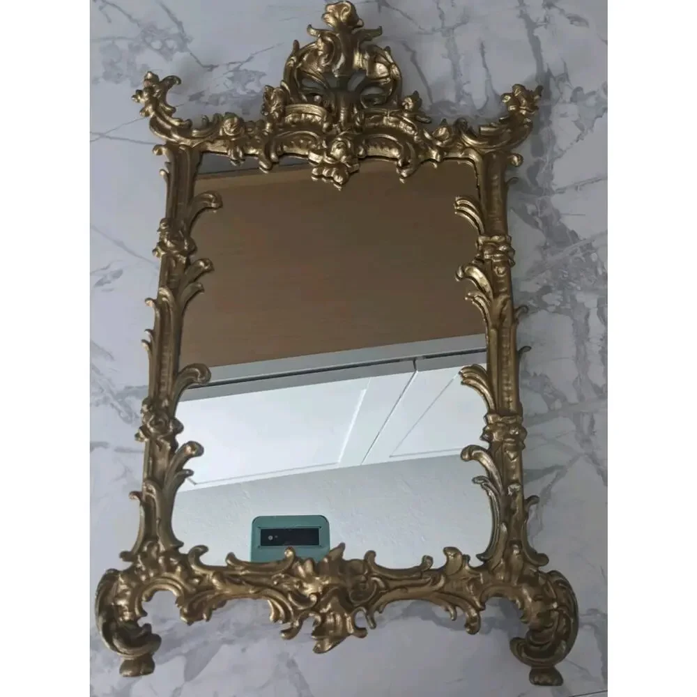 Victorian Ornate Cast Iron Art Picture Mirror Frame Wall Hanging / Stand It Up